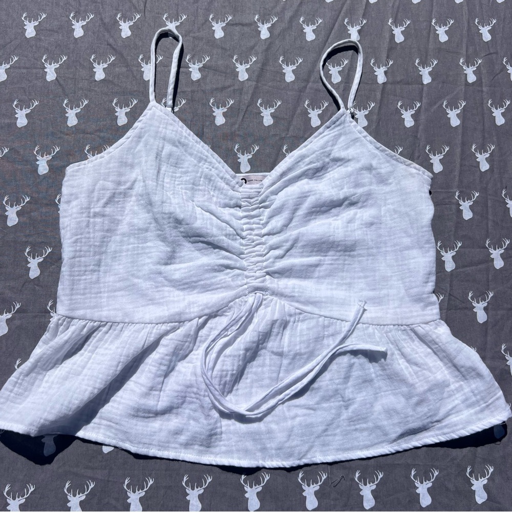 SO White Ruched Camisole Top
